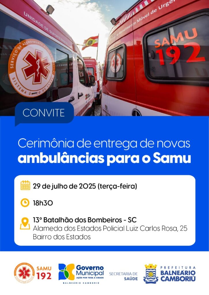 Balneário Camboriú receberá duas novas ambulâncias para o SAMU